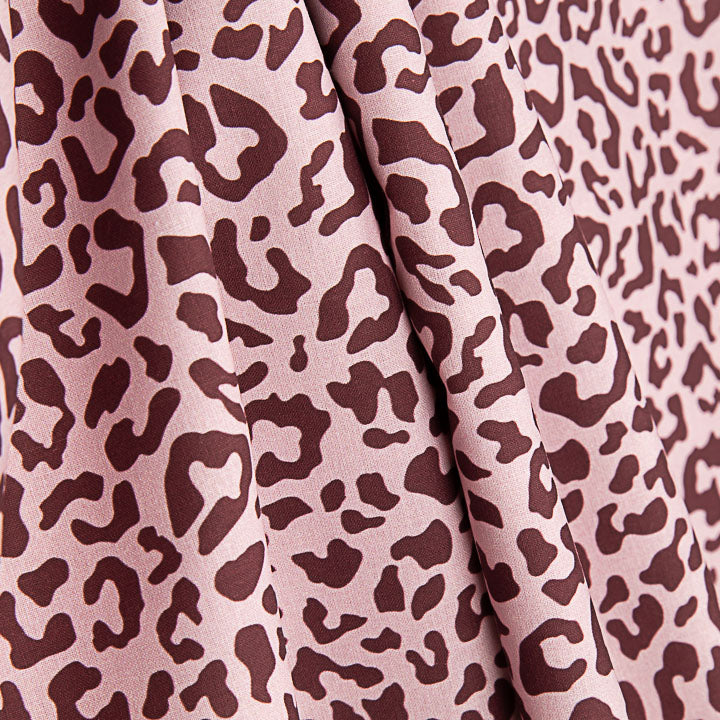 Percale imprimée Nairobi Bordeaux Rose pâle - Ribes y Casals