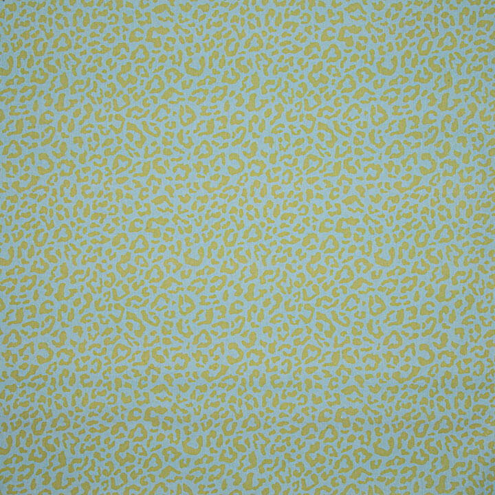 Percale imprimée Nairobi vert citron bleu ciel - Ribes y Casals