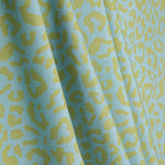 Percale imprimée Nairobi vert citron bleu ciel - Ribes y Casals