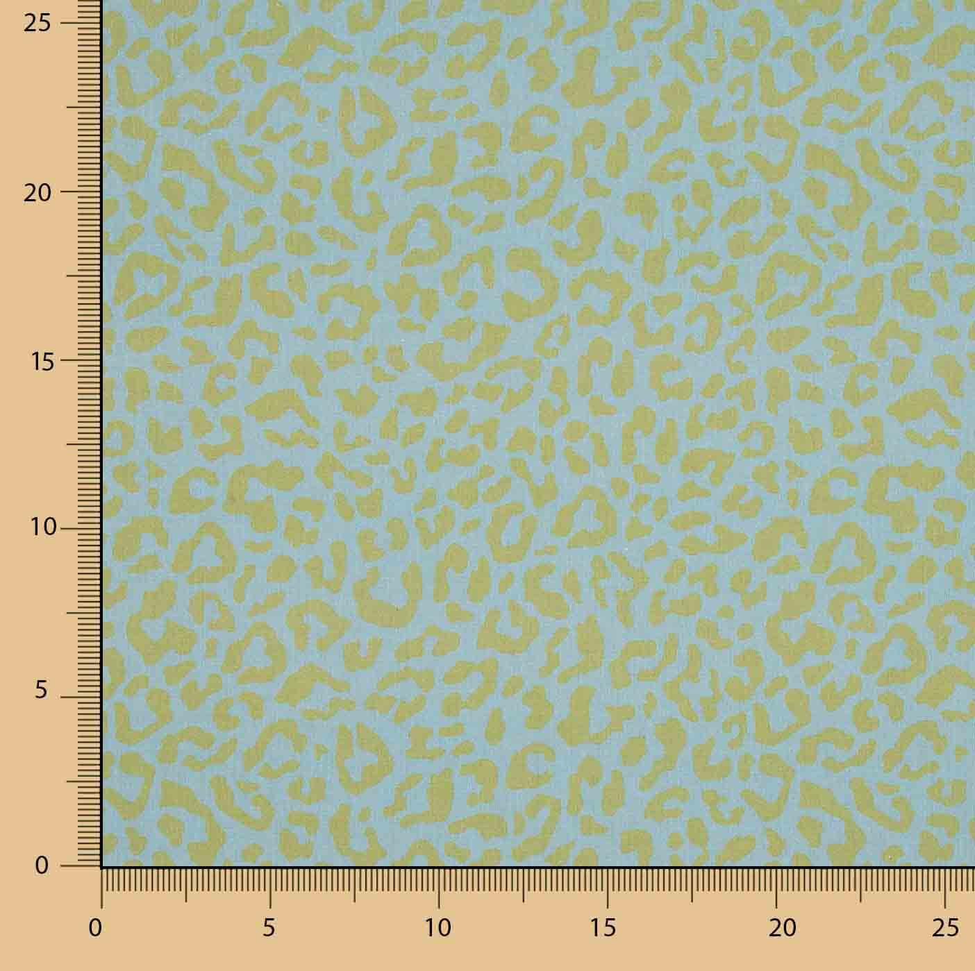 Percale imprimée Nairobi vert citron bleu ciel - Ribes y Casals