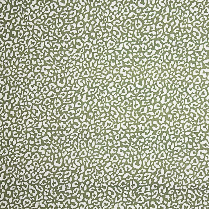 Percale imprimée Nairobi vert olive blanc - Ribes y Casals