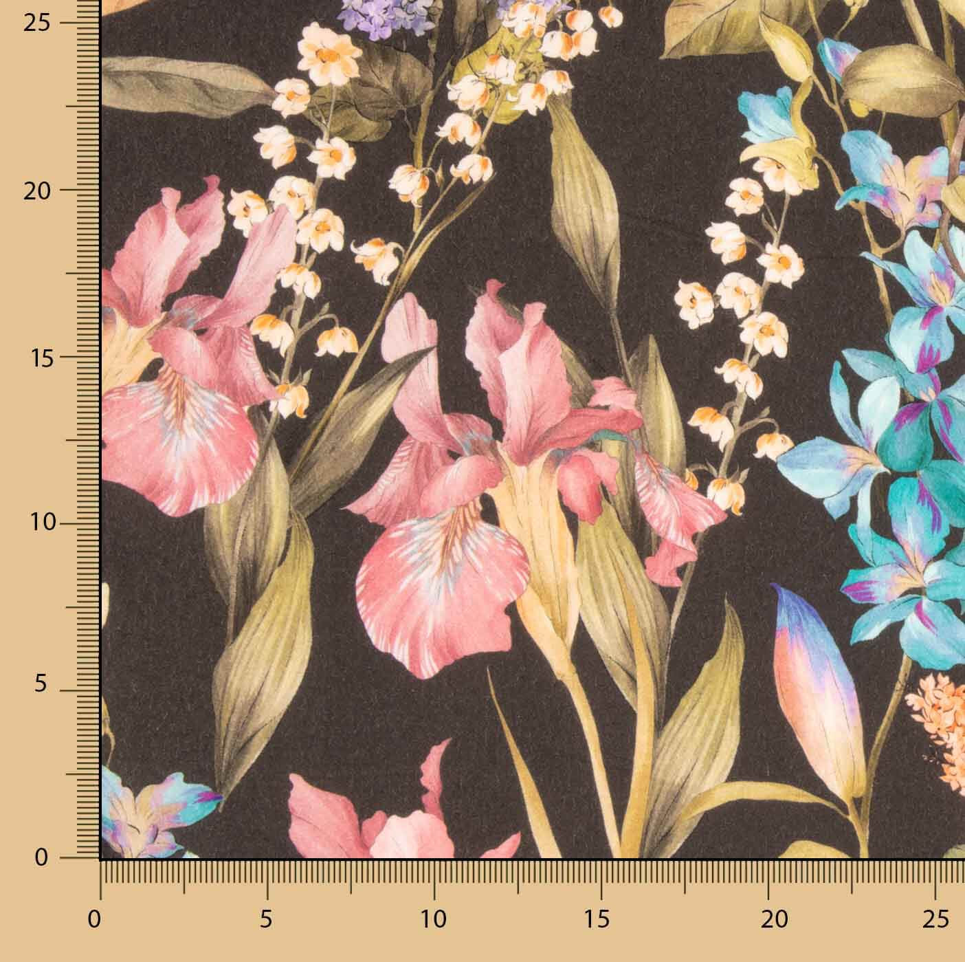 Viscose imprimée « Jardin Iris Nocturne » - Ribes y Casals