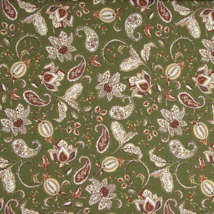 Viscose imprimée Olive Boheme - Ribes y Casals