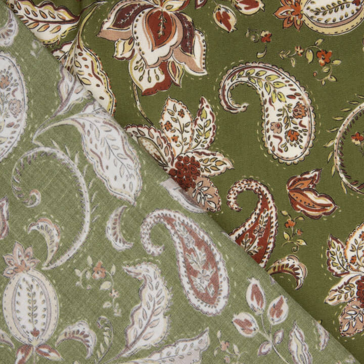 Viscose imprimée Olive Boheme - Ribes y Casals