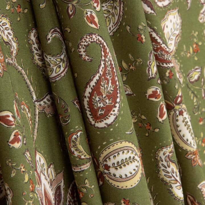 Viscose imprimée Olive Boheme - Ribes y Casals
