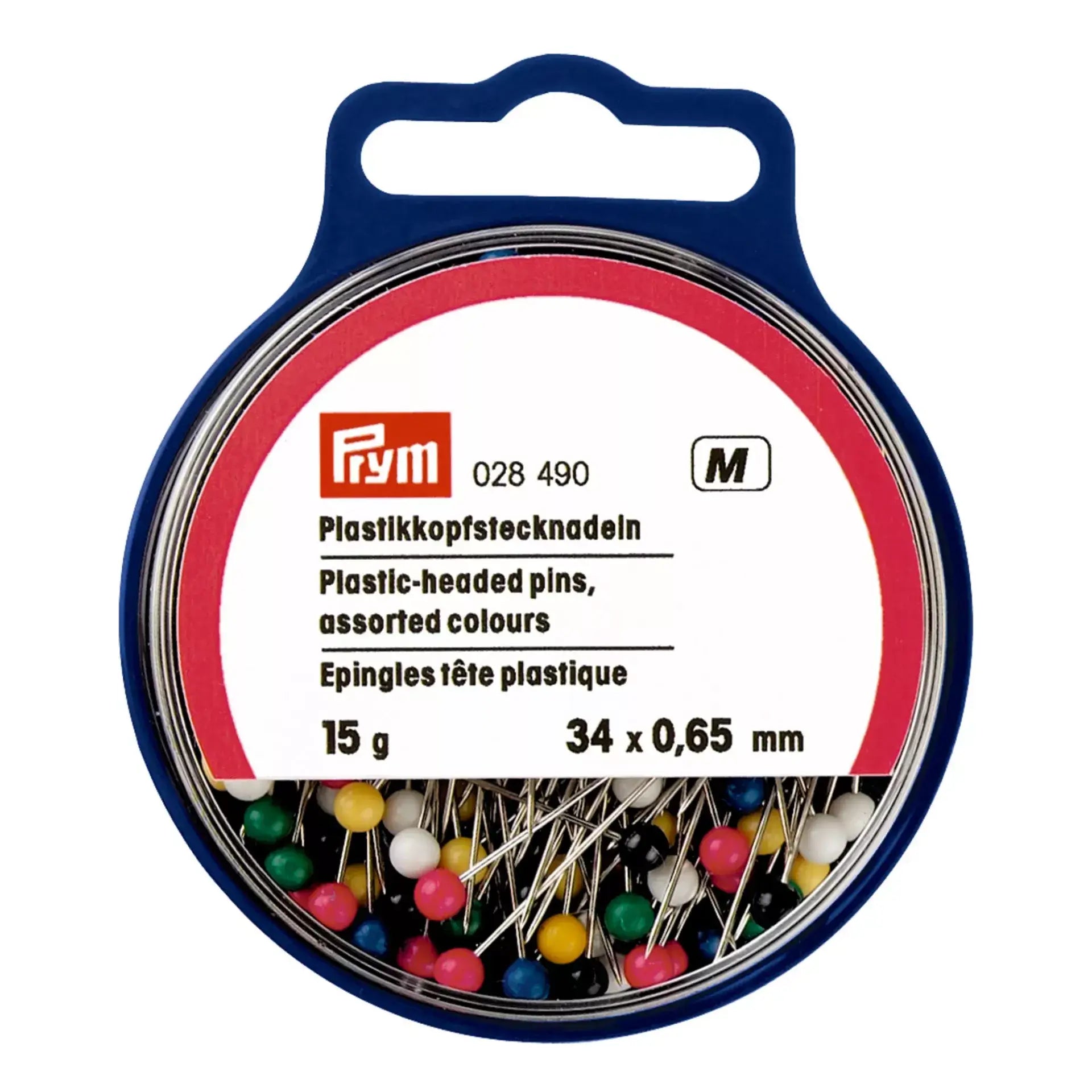 Épingles à tête en plastique 0,65 x 34 mm multicolores - Ribes y Casals
