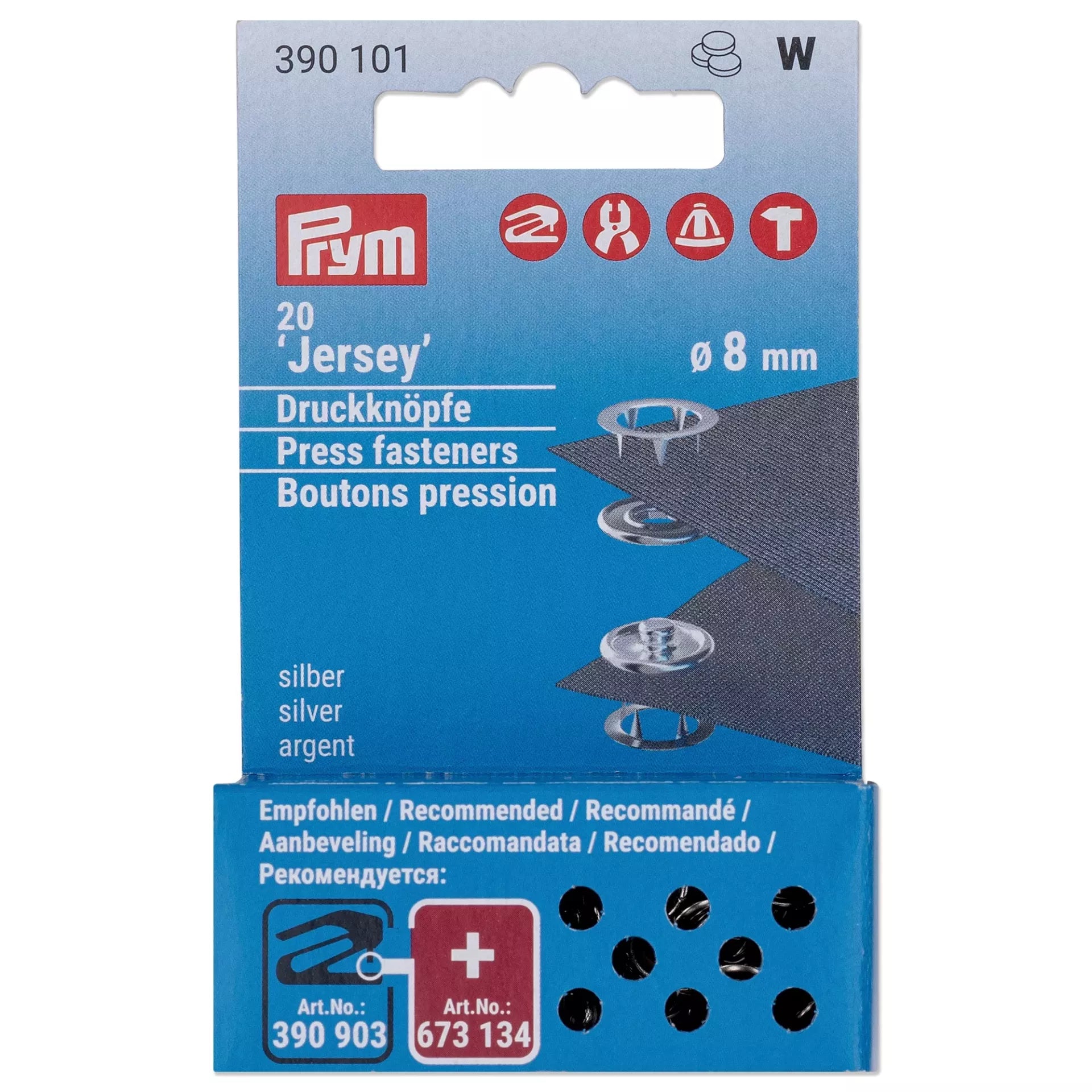 Boutons-pression de rechange pour jersey Prym 390101 8 mm - Ribes y Casals