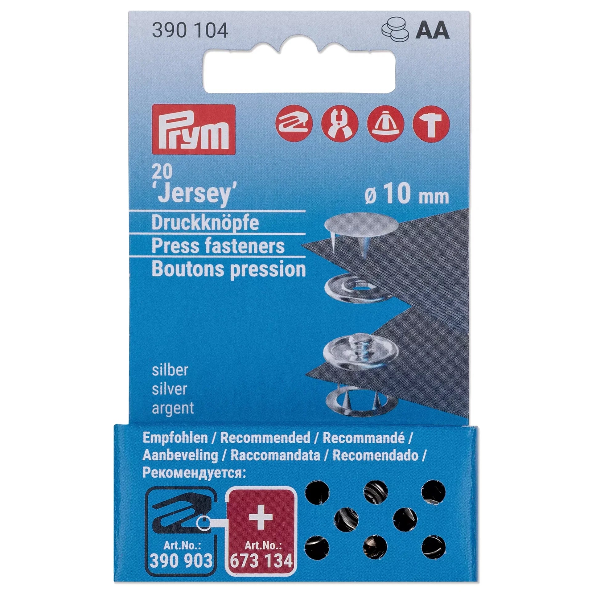Boutons-pression de rechange pour jersey Prym 390104 10 mm - Ribes y Casals