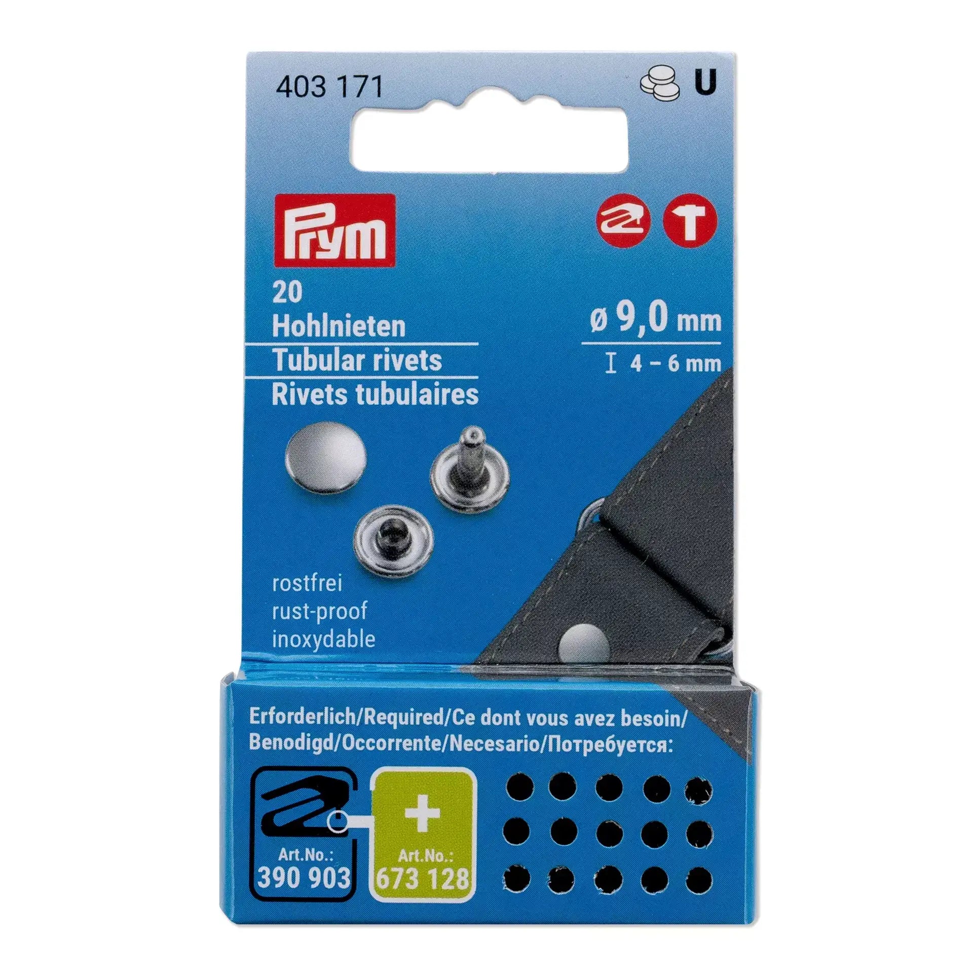 Rivets tubulaires Prym 4-6 mm argentés - Ribes y Casals