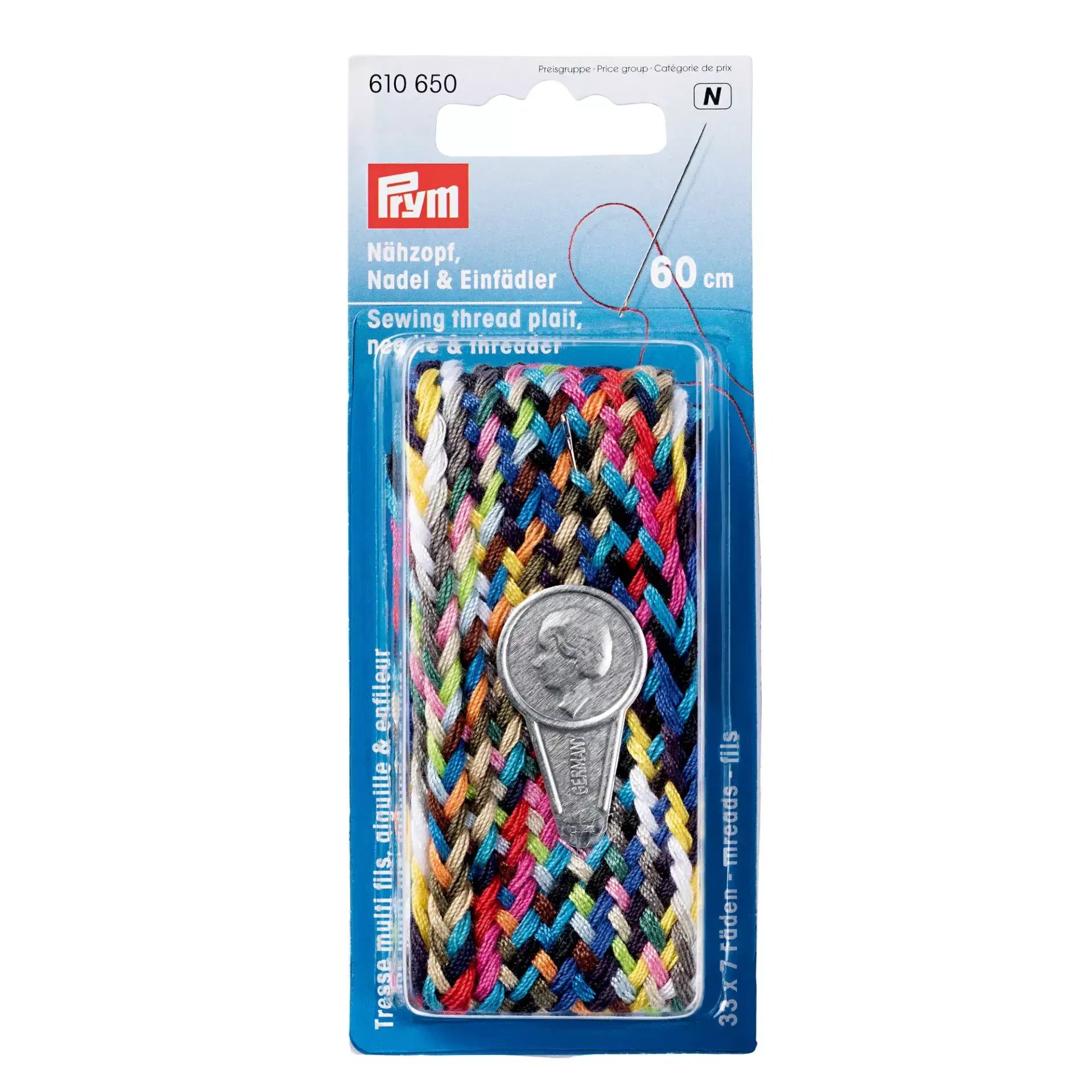 Tresse de fils à coudre Prym 60 cm – Avec aiguille et enfile-aiguille - Ribes y Casals