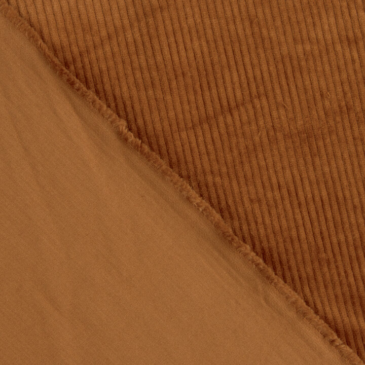 Velours côtelé stretch effet lavé terracotta - Ribes y Casals