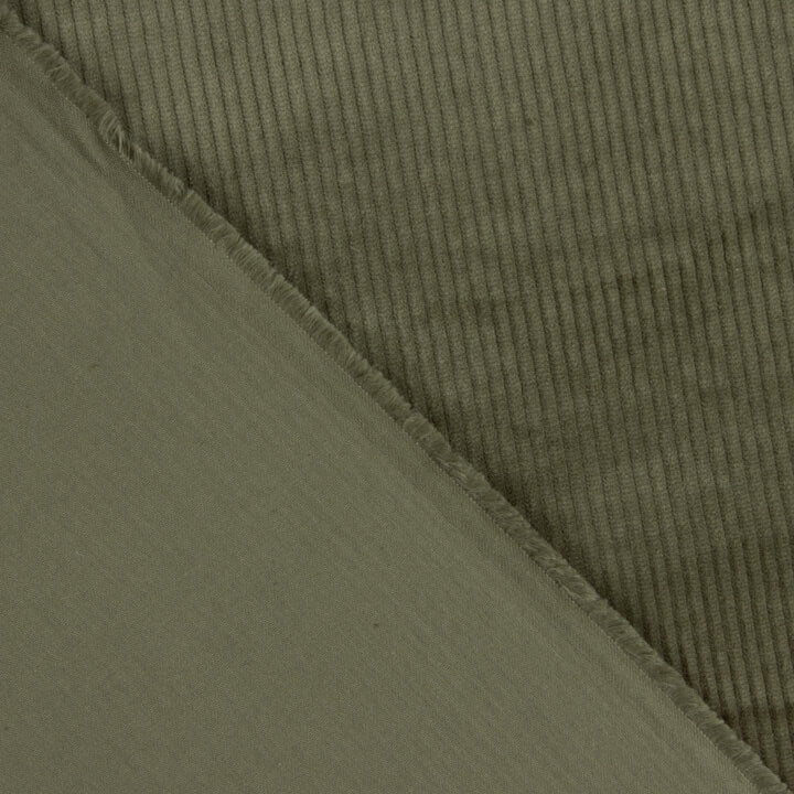 Velours côtelé stretch effet lavé vert olive - Ribes y Casals