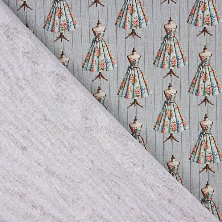 Percale imprimée Couture Gris - Ribes y Casals