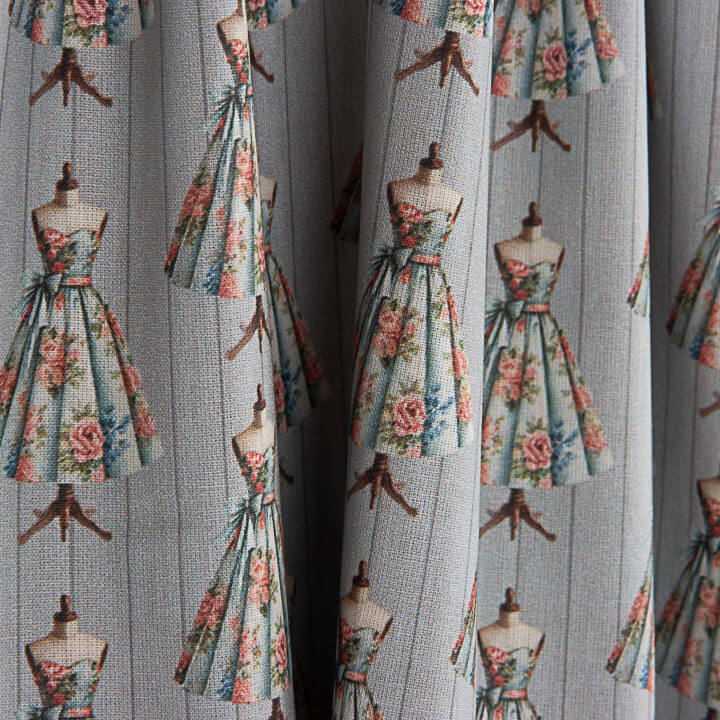 Percale imprimée Couture Gris - Ribes y Casals