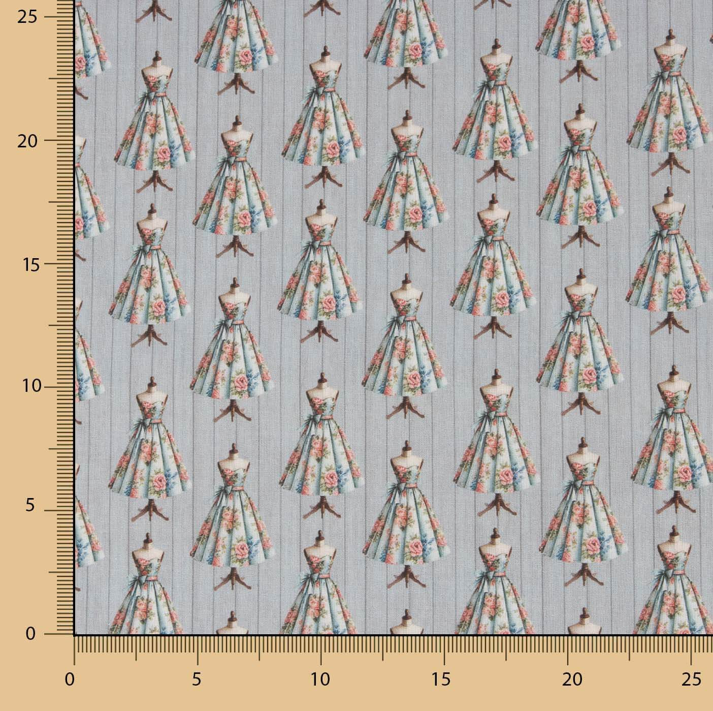 Percale imprimée Couture Gris - Ribes y Casals