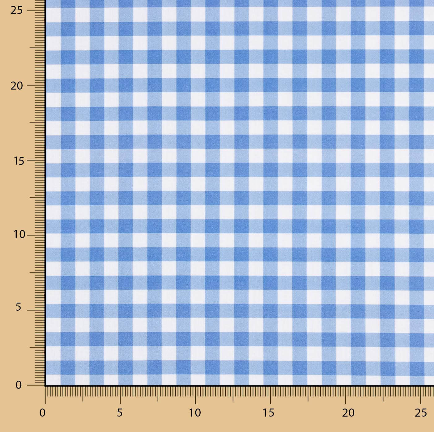 Percal imprimé à carreaux bleu moyen - Ribes y Casals