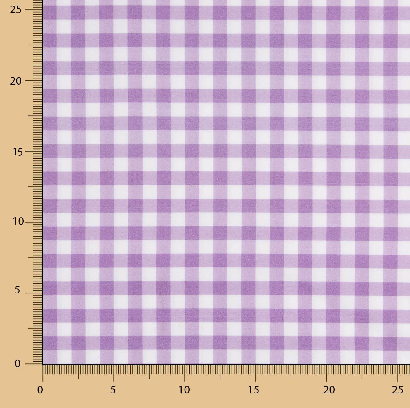 Percal imprimé à carreaux moyen mauve - Ribes y Casals