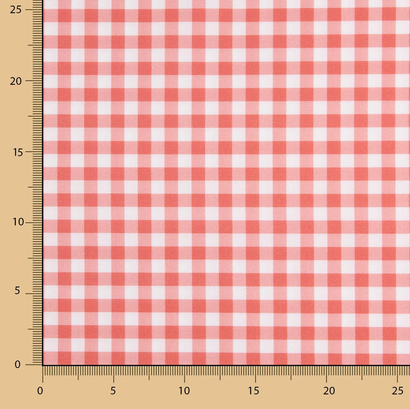 Percal imprimé à carreaux rouge moyen - Ribes y Casals