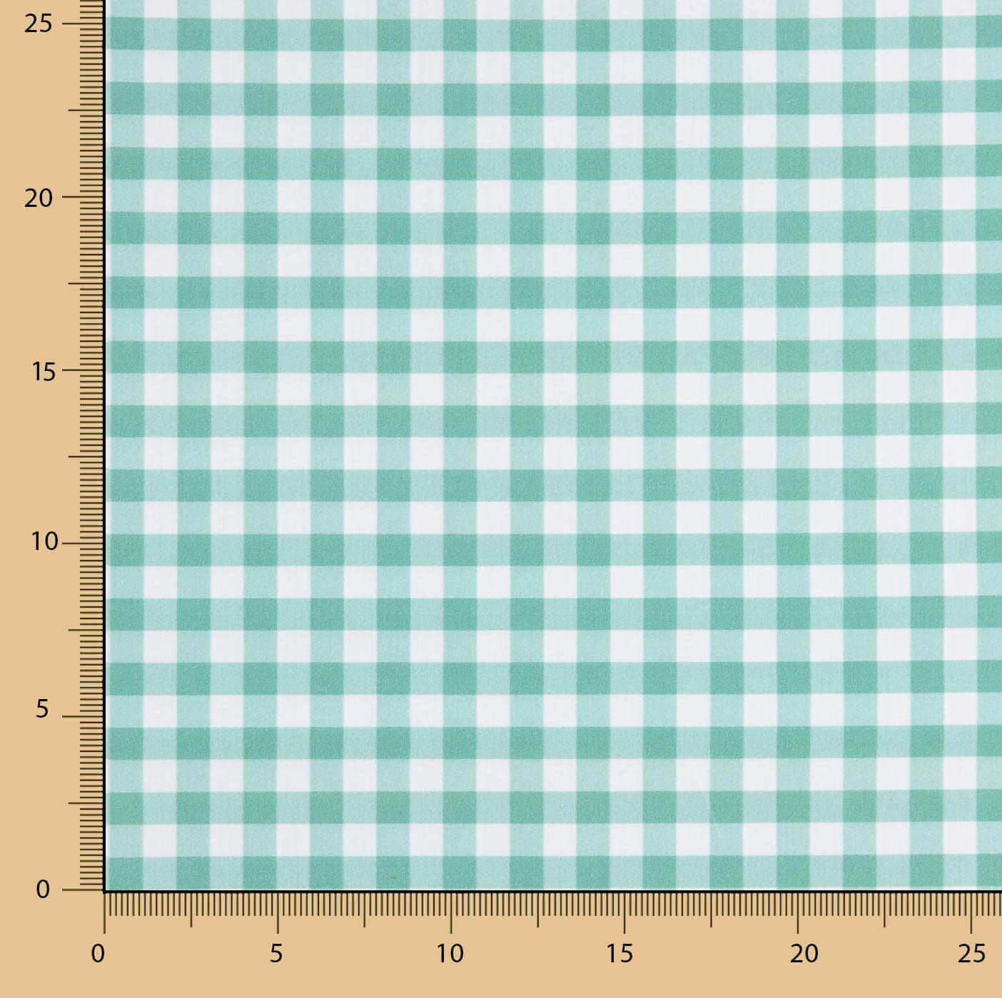 Percal imprimé à carreaux vert moyen - Ribes y Casals
