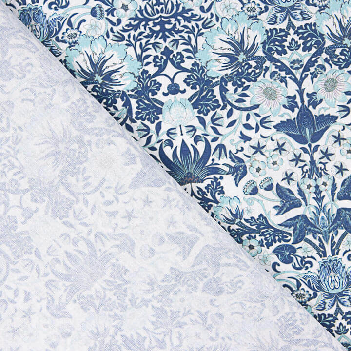 Percale imprimée Coralia Bleu - Ribes y Casals