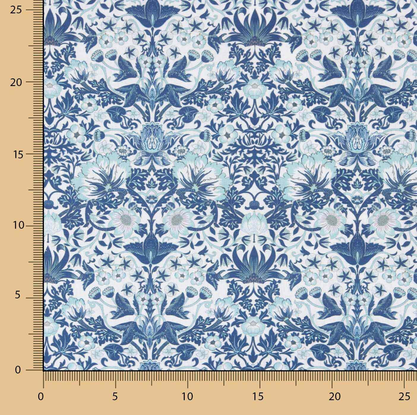 Percale imprimée Coralia Bleu - Ribes y Casals