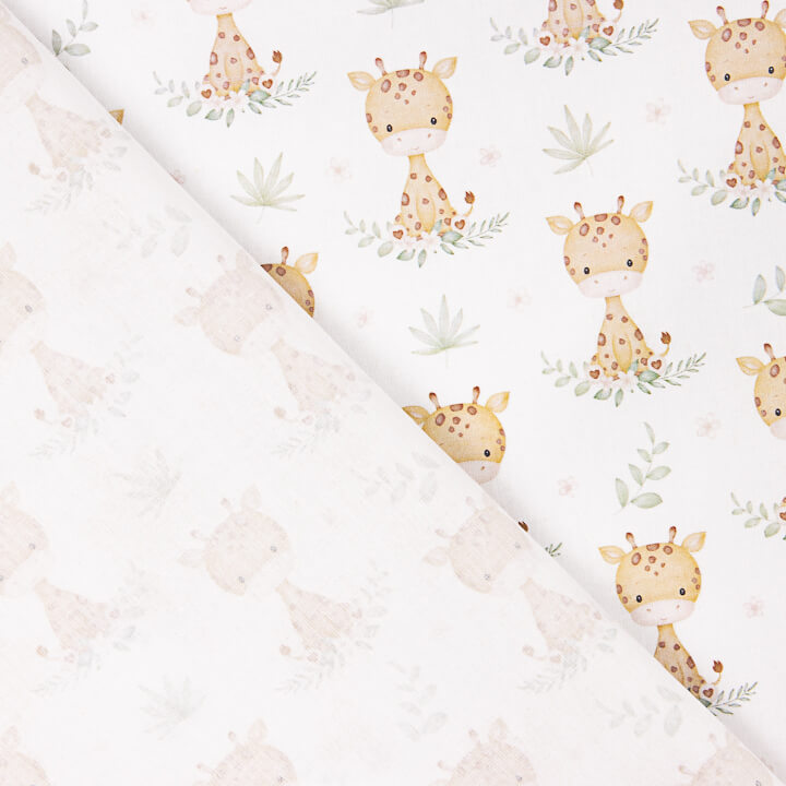 Percale imprimée « Girafe Safari » - Ribes y Casals