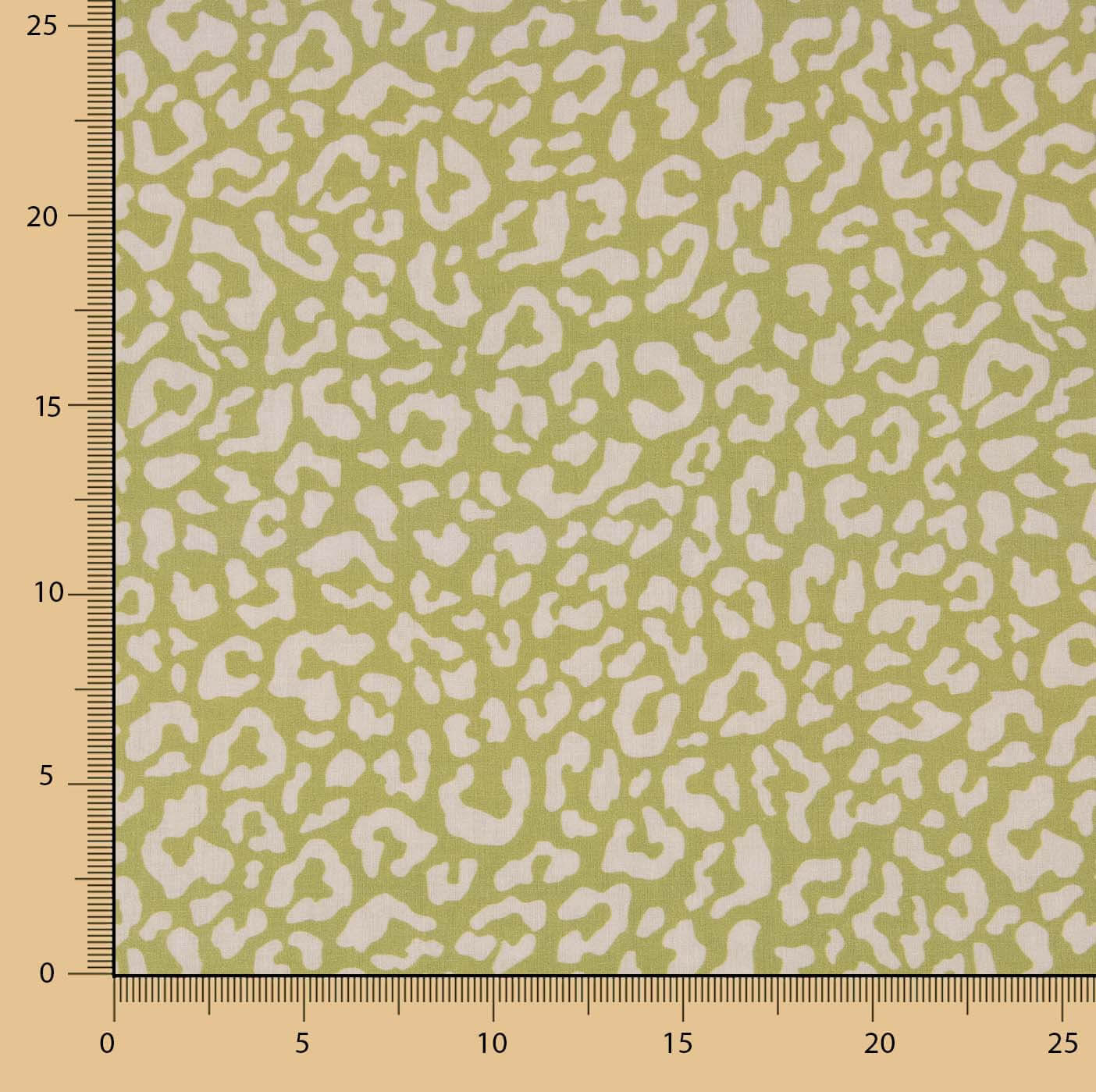 Percale imprimée Nairobi vert olive - Ribes y Casals