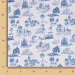 Percale imprimée Silke Bleu - Ribes y Casals