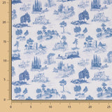 Percale imprimée Silke Bleu - Ribes y Casals