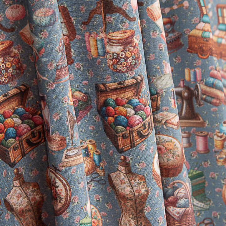Percale imprimée Atelier Bleu - Ribes y Casals