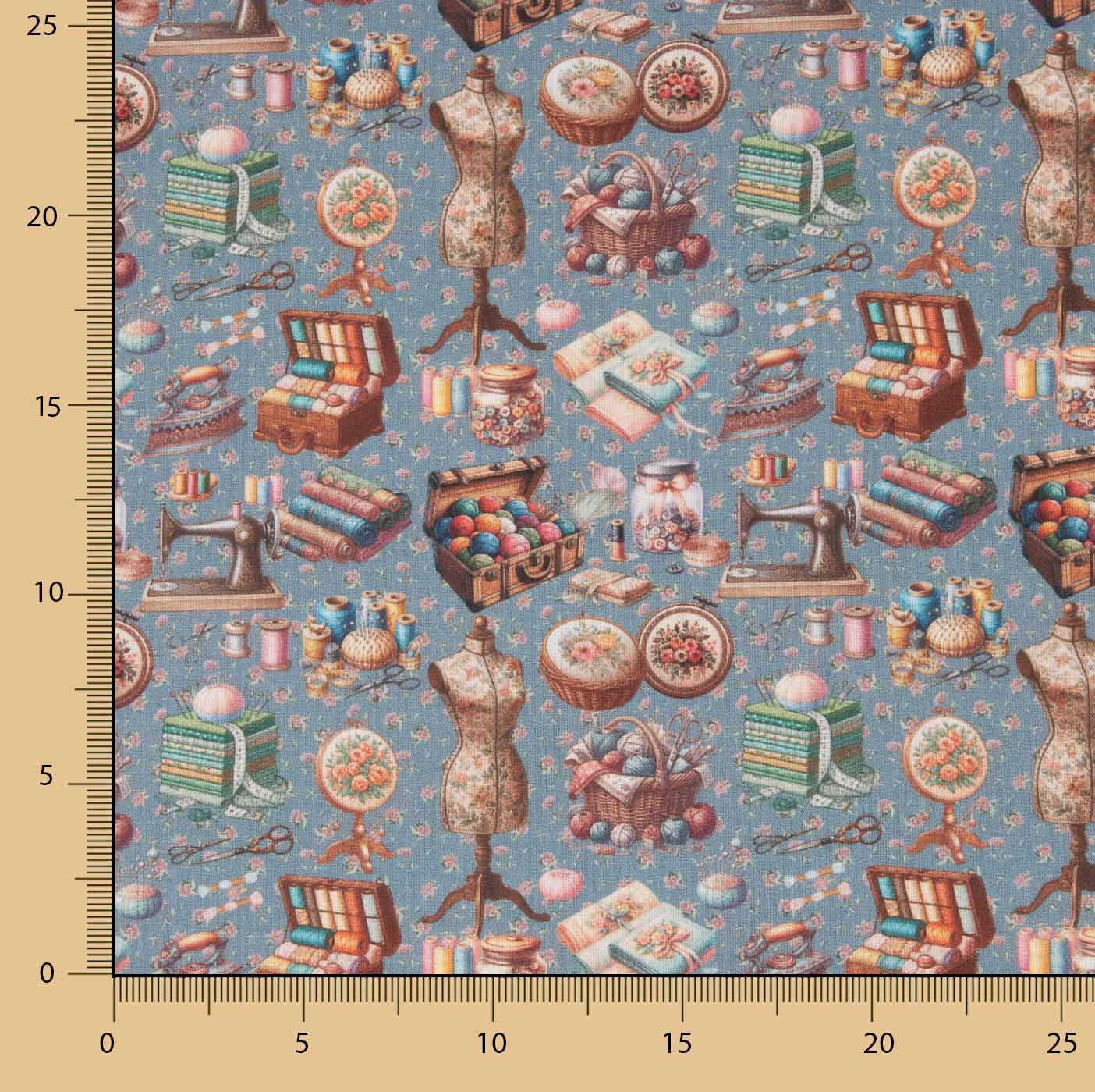 Percale imprimée Atelier Bleu - Ribes y Casals