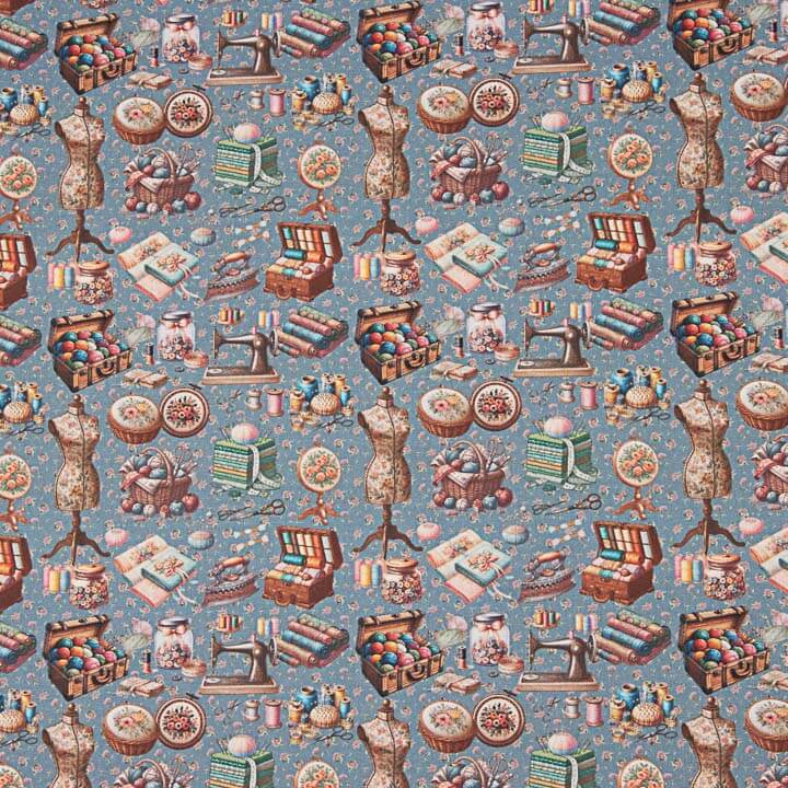 Percale imprimée Atelier Bleu - Ribes y Casals