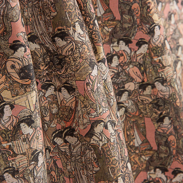 Percale imprimée Kyoto rose - Ribes y Casals