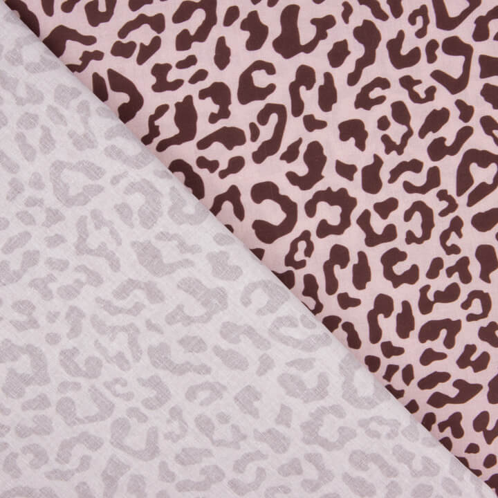 Tissu en percale imprimé Nairobi – Bordeaux et rose - Ribes y Casals