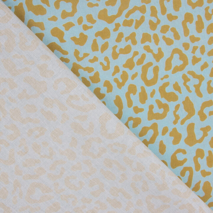 Tissu en percale imprimé « Nairobi Mustard Blue » - Ribes y Casals
