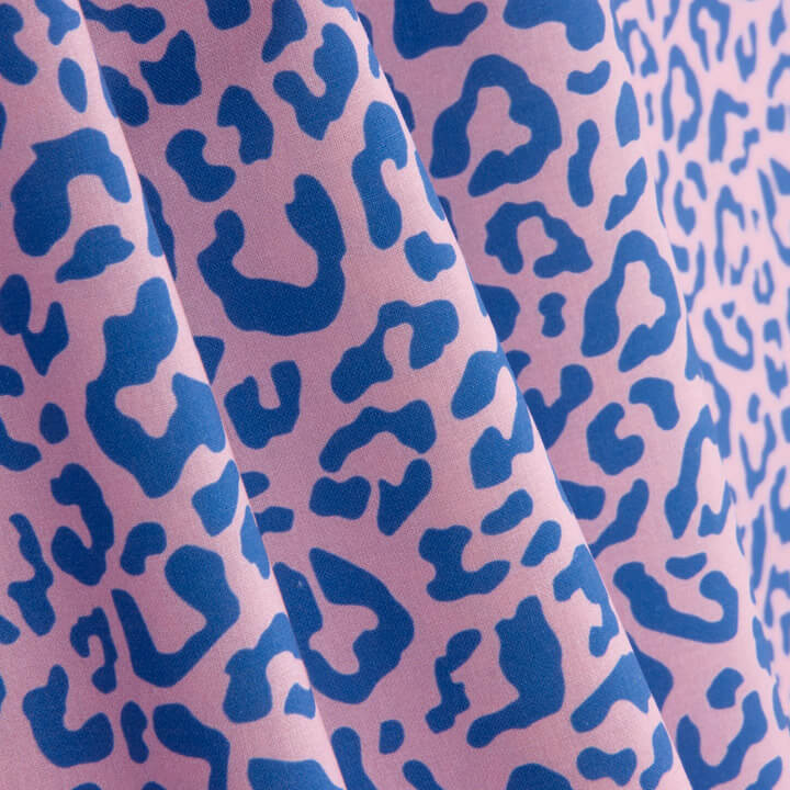 Tissu en percale imprimé rose et bleu Nairobi - Ribes y Casals