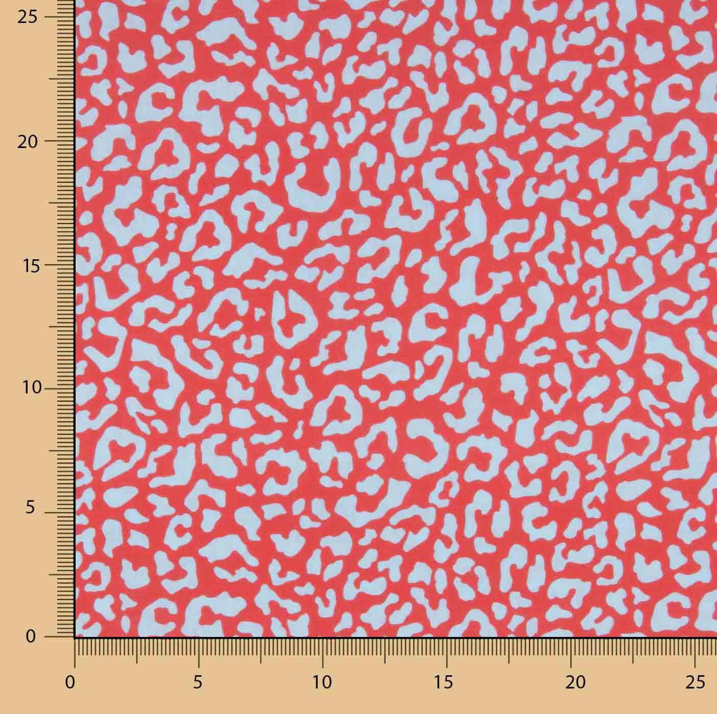 Tissu en percale imprimé rouge et bleu Nairobi - Ribes y Casals