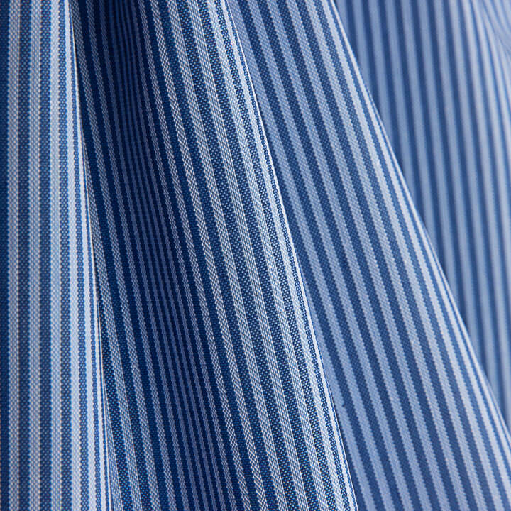 Percale à rayures bicolore bleue 1 mm - Ribes y Casals