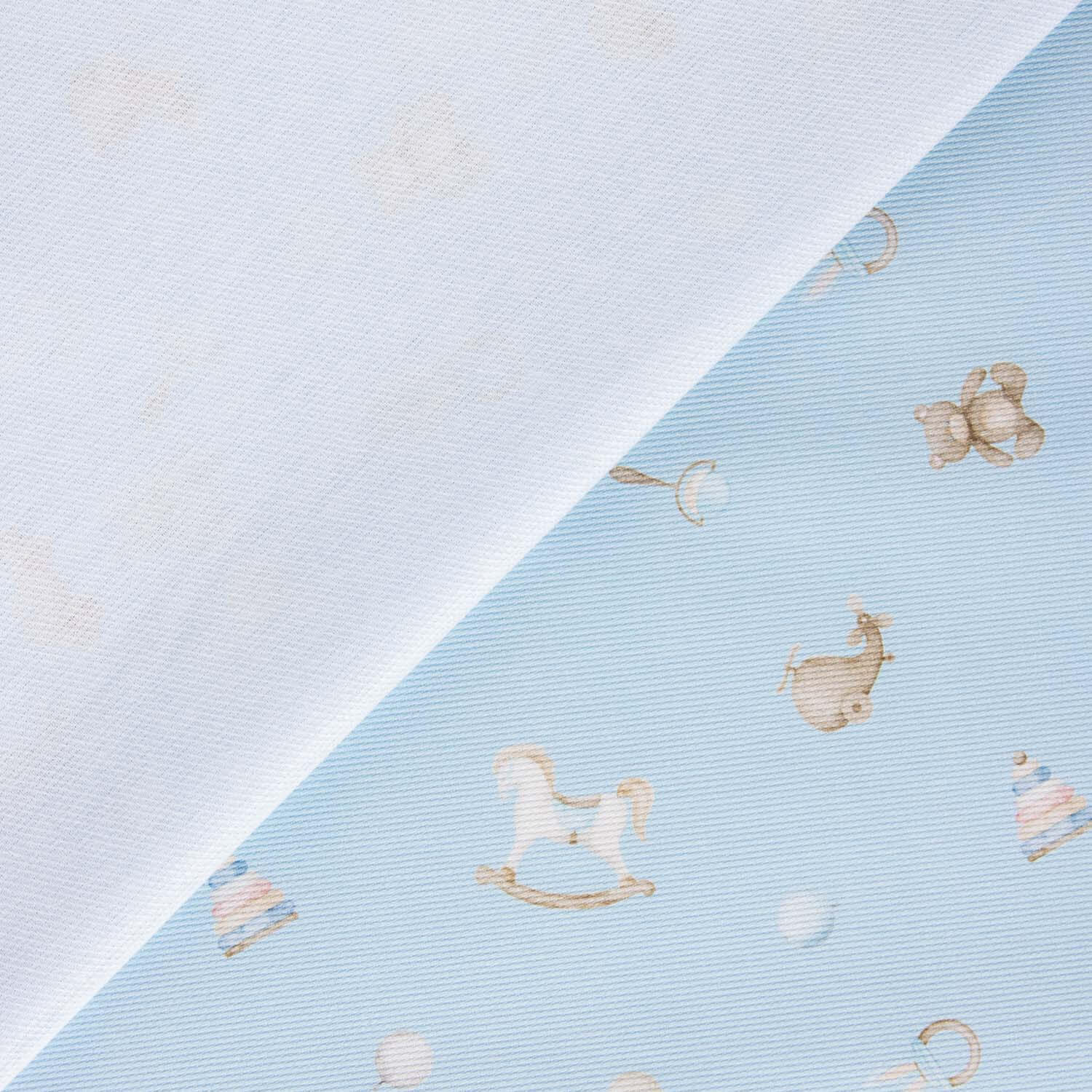 Piqué Coton Jouets Bébé Bleu Ciel - Ribes y Casals