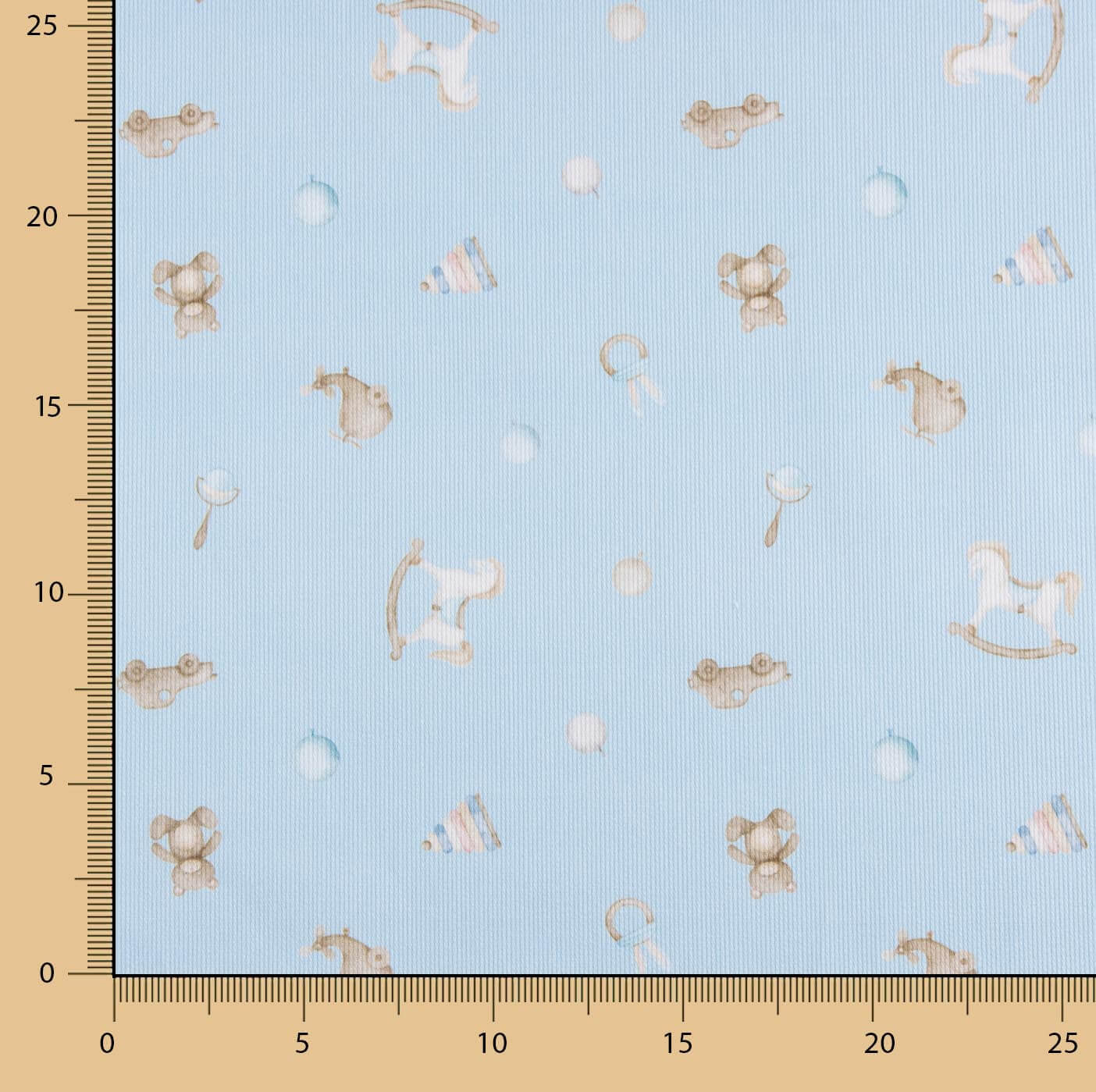 Piqué Coton Jouets Bébé Bleu Ciel - Ribes y Casals