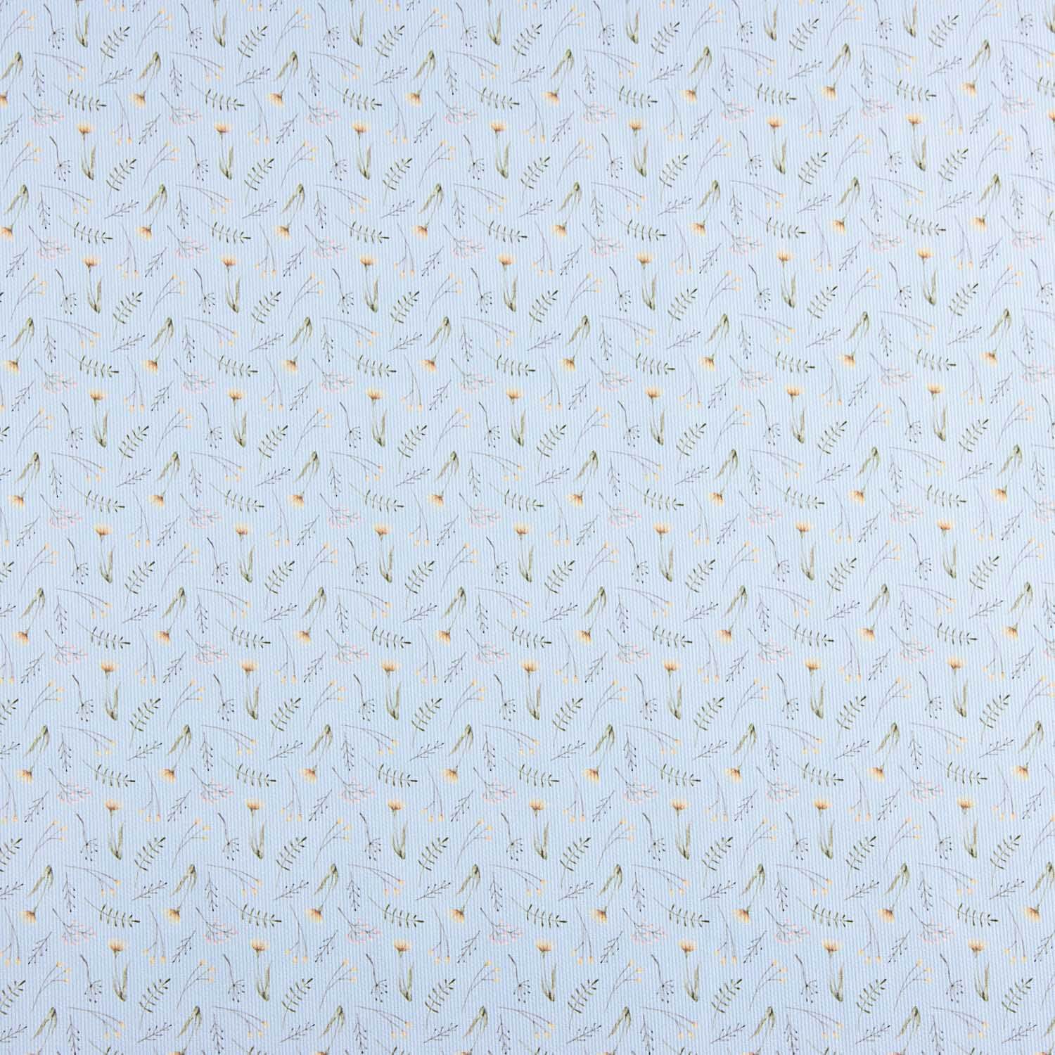 Piqué coton Ramitas Silvestres Bleu - Ribes y Casals