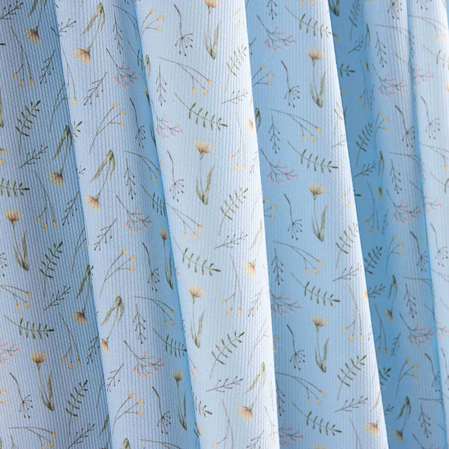 Piqué coton Ramitas Silvestres Bleu - Ribes y Casals