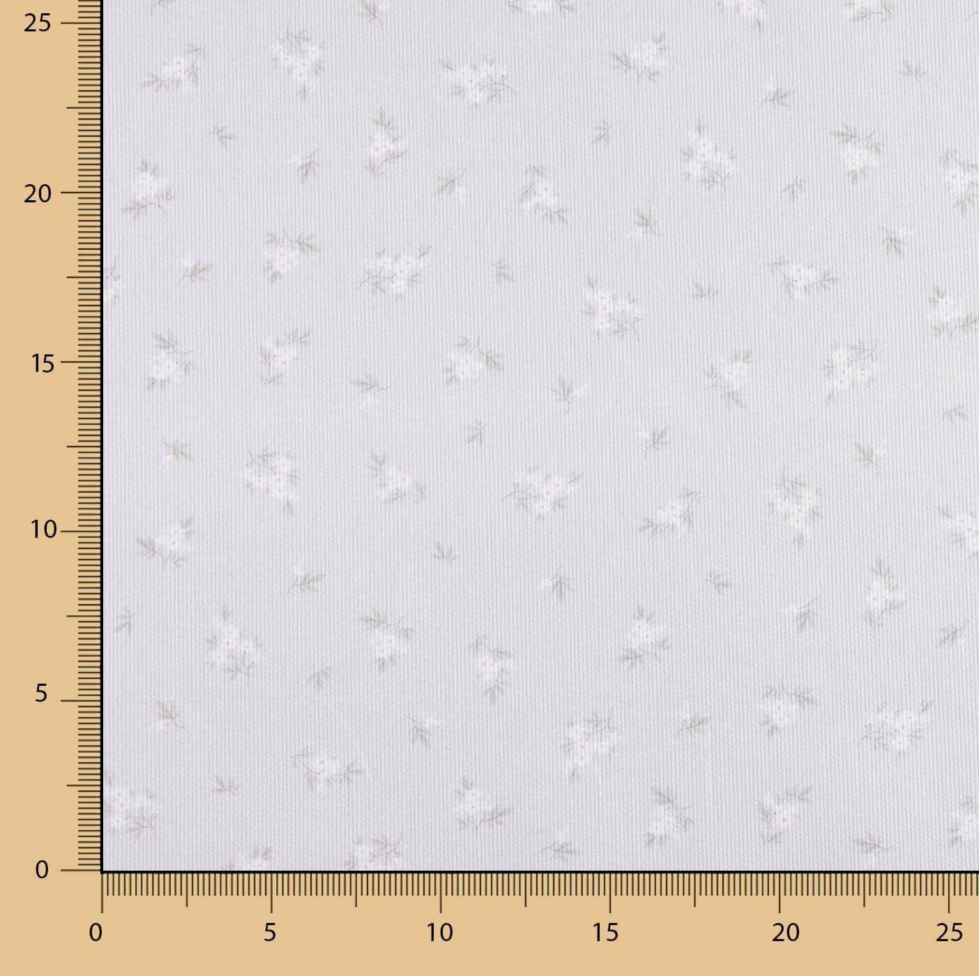 Piqué coton Mini Ramitas Gris - Ribes y Casals