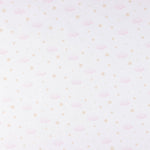 Piqué coton Nuages et étoiles rose - Ribes y Casals