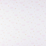 Piqué coton Nuages et étoiles rose - Ribes y Casals