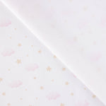Piqué coton Nuages et étoiles rose - Ribes y Casals
