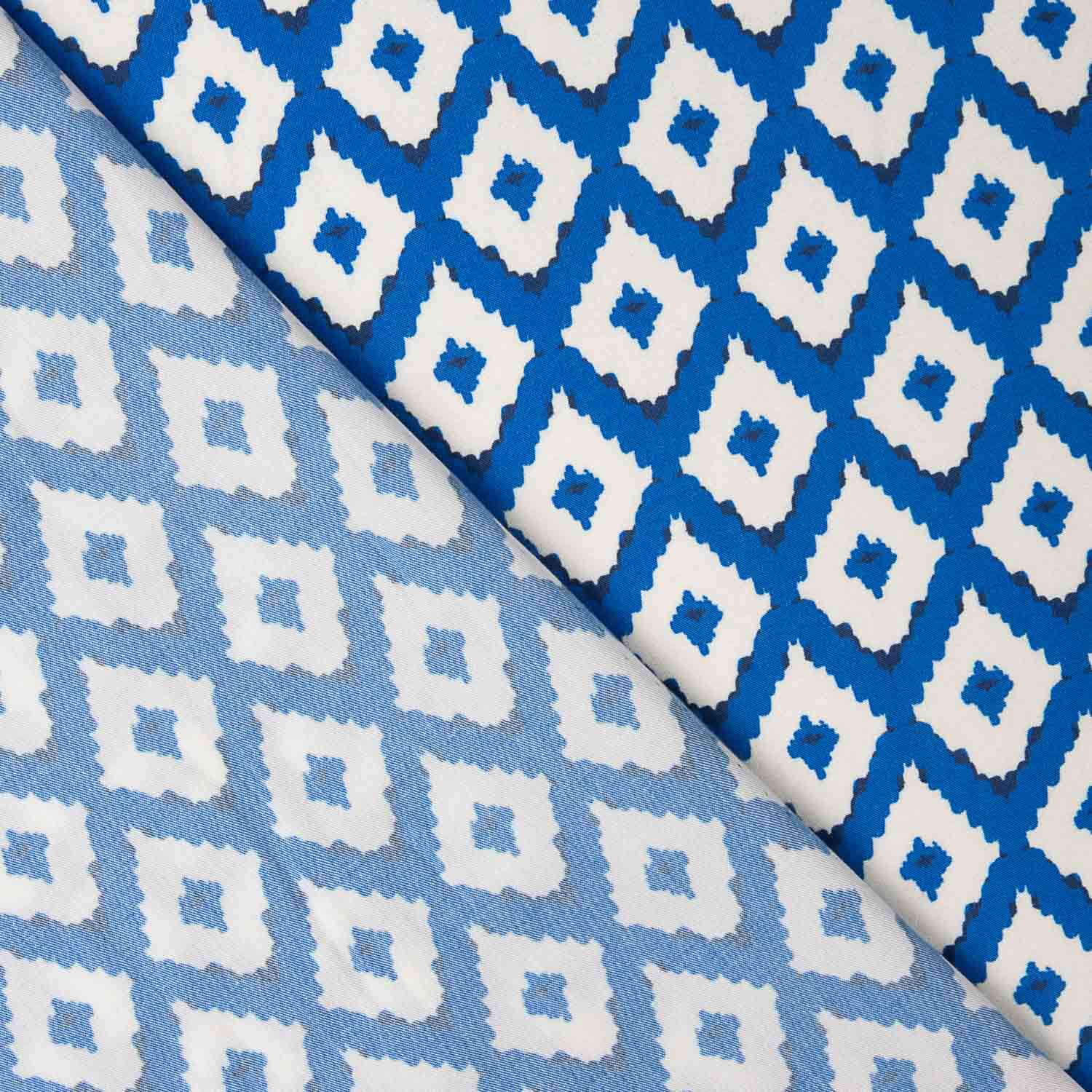 Viscose imprimée Ikat bleue - Ribes y Casals