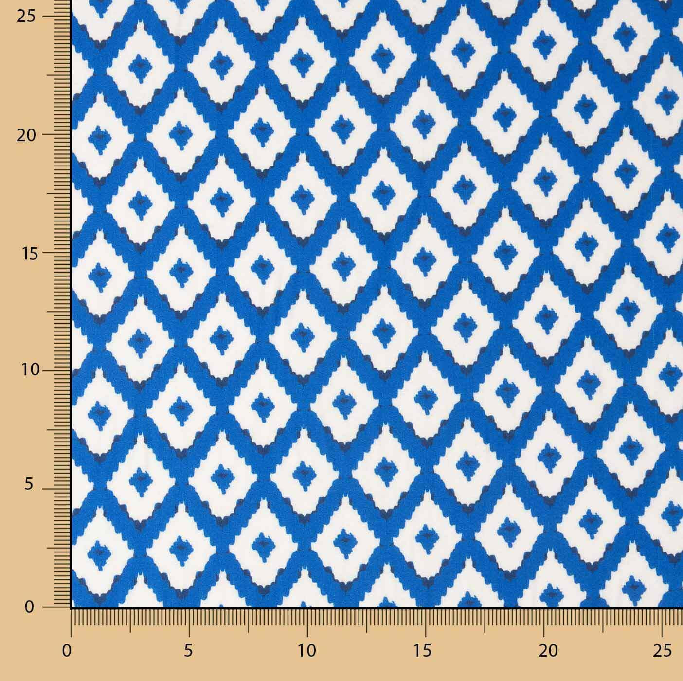 Viscose imprimée Ikat bleue - Ribes y Casals