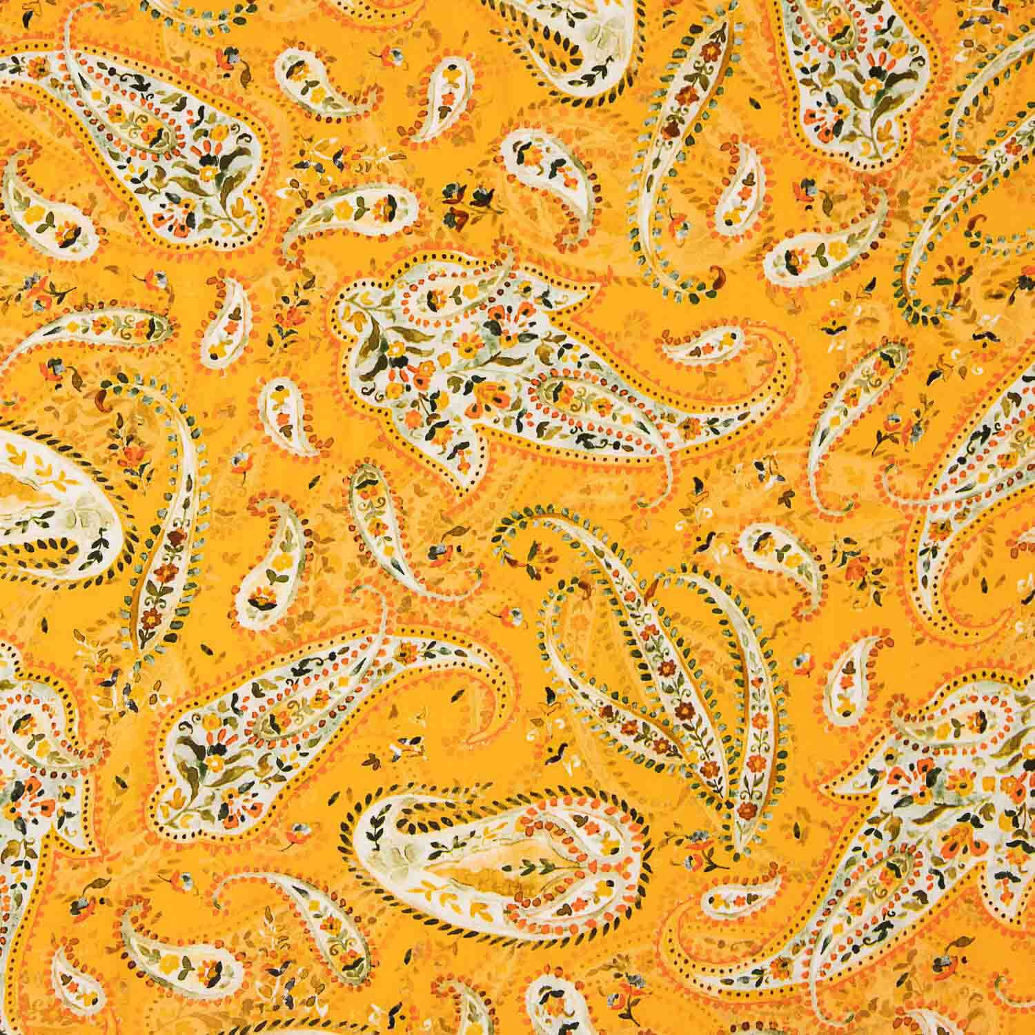 Viscose imprimée Paisley orange doux - Ribes y Casals