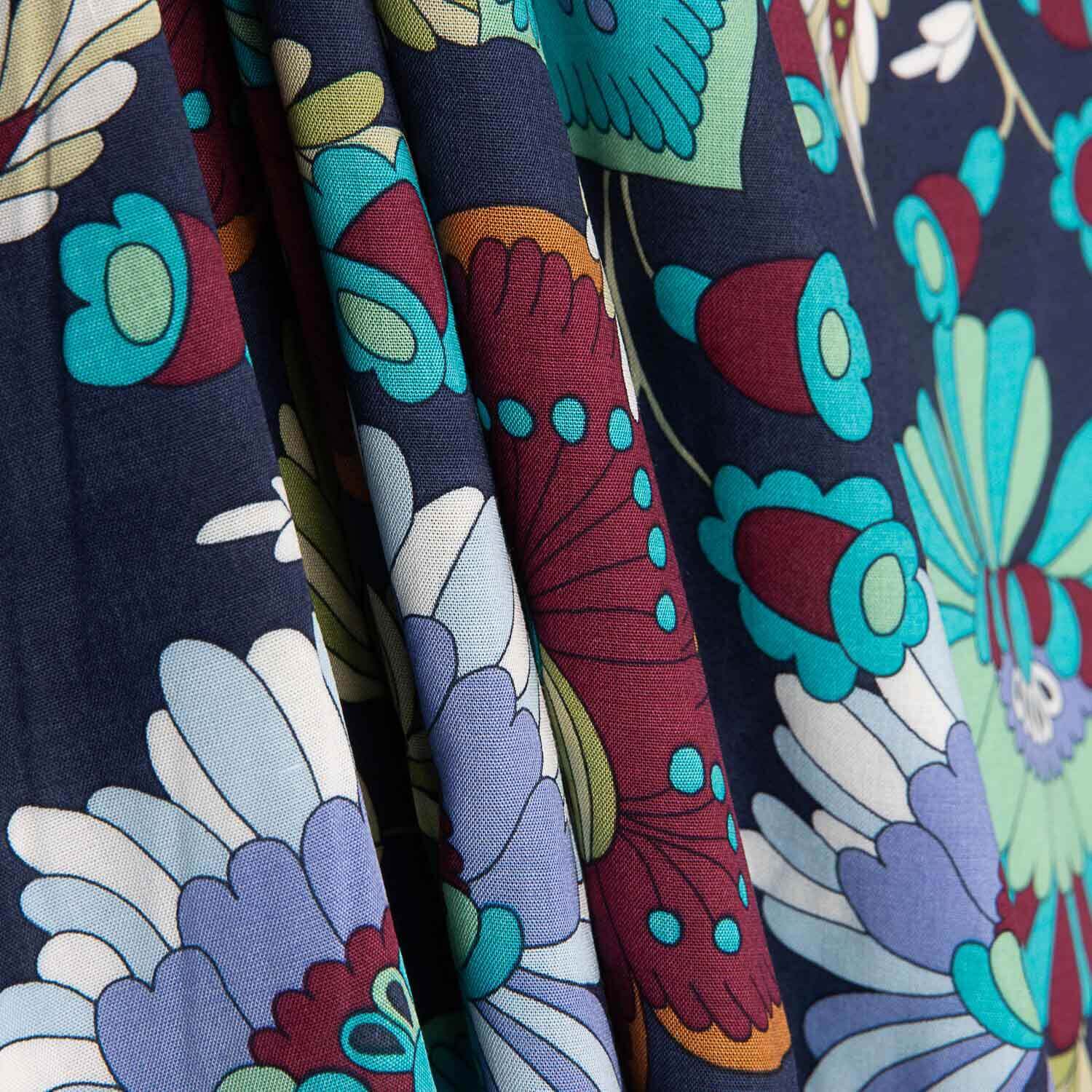 Viscose imprimée Jardin bohème bleu - Ribes y Casals